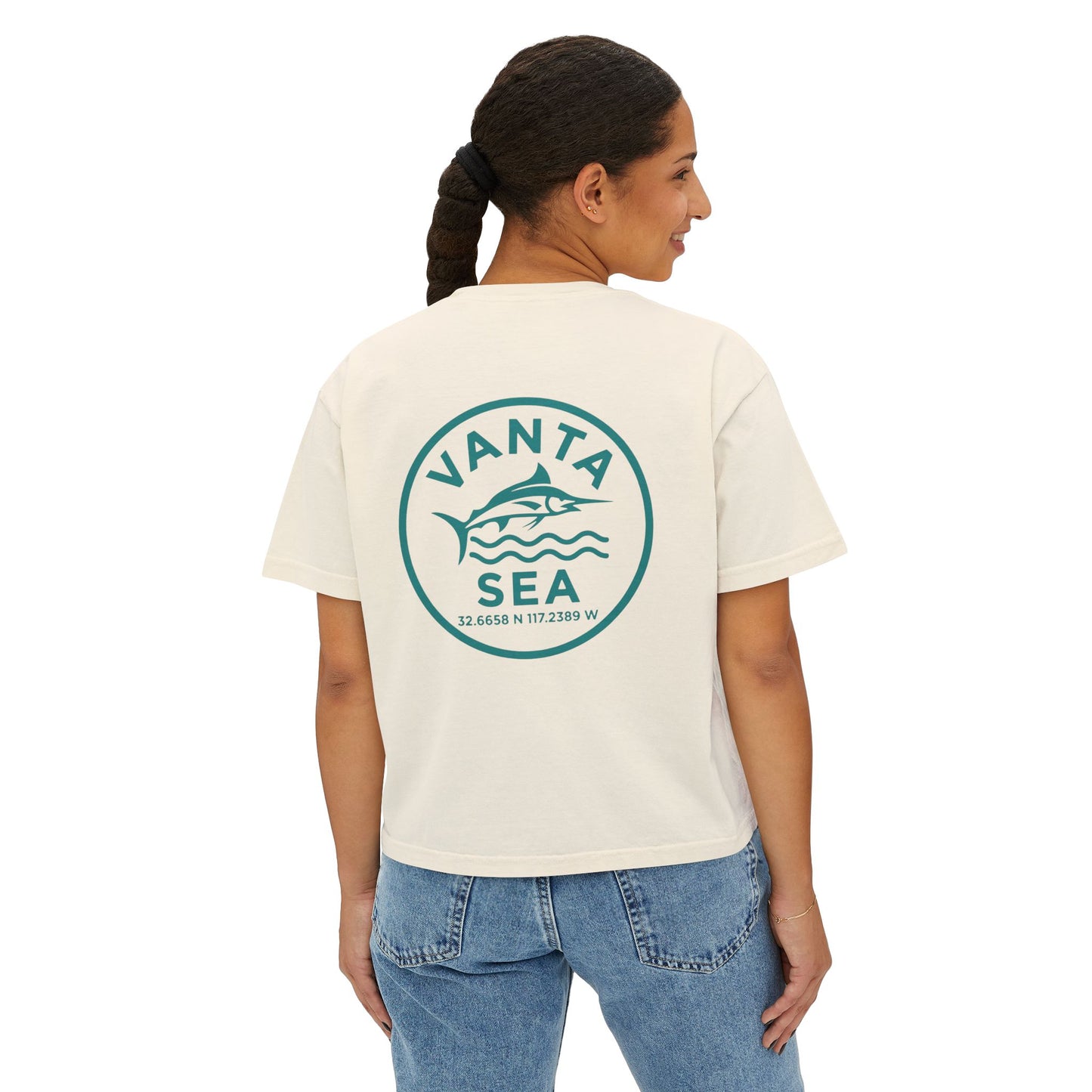 Vanta Sea Boxy Tee — Women's Crop T-Shirt