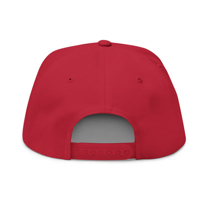 Vanta Sea Embroidered Flat Bill Cap — Palm Tree Cork Patch Snapback Hat