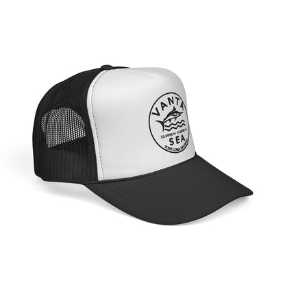 Vanta Sea Trucker Hat — Vintage Surf Logo Mesh Cap for Beach & Boating