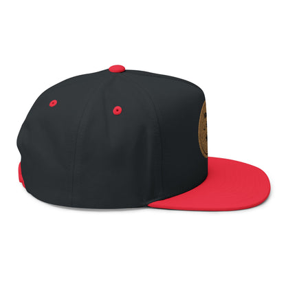 Vanta Sea Embroidered Flat Bill Cap — Palm Tree Cork Patch Snapback Hat