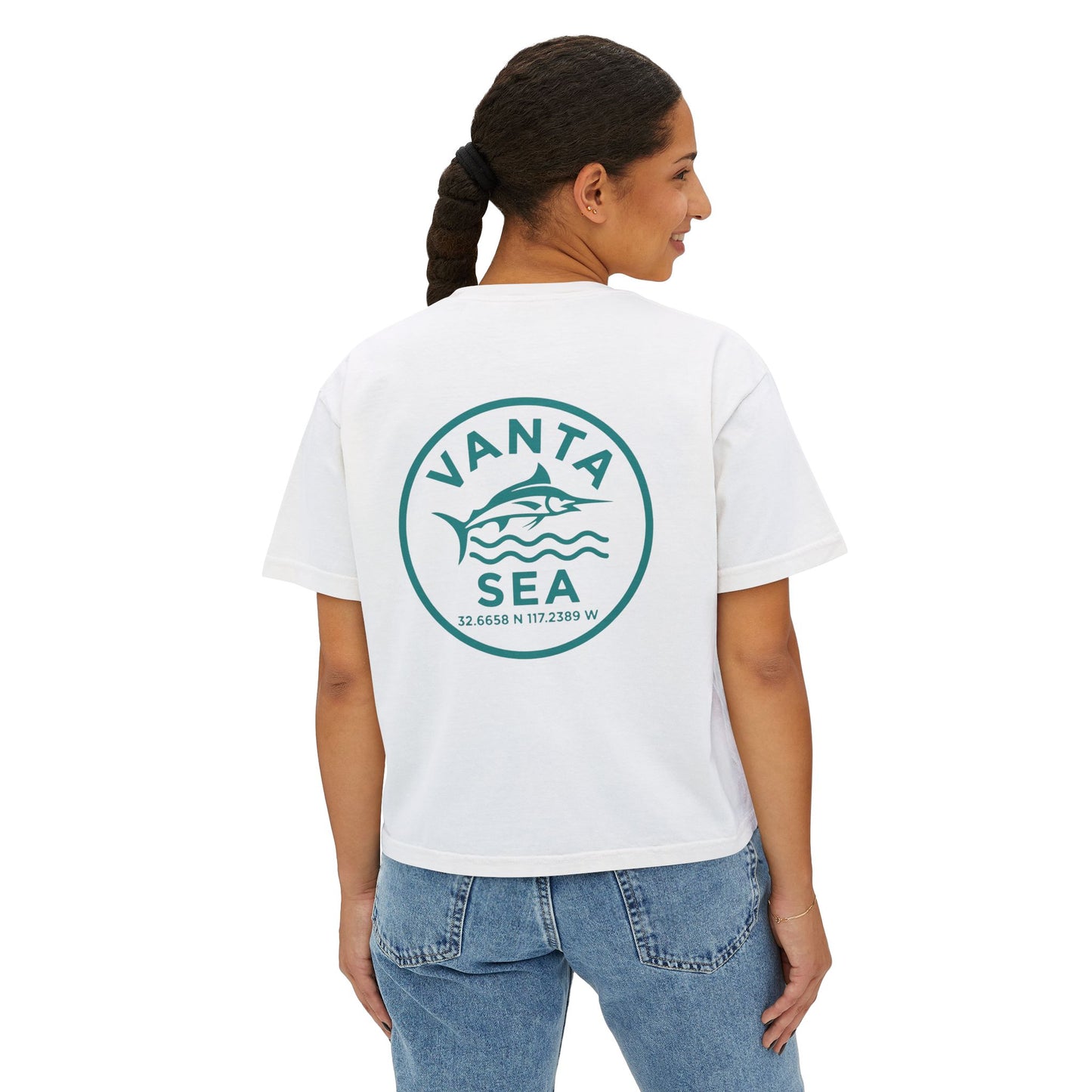 Vanta Sea Boxy Tee — Women's Crop T-Shirt