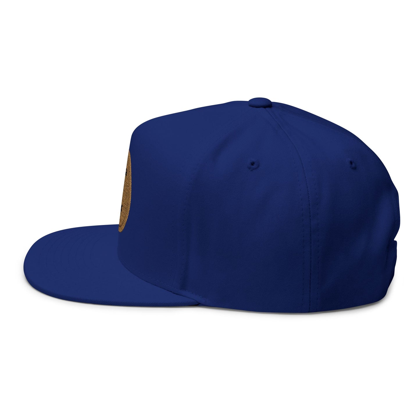 Vanta Sea Embroidered Flat Bill Cap — Palm Tree Cork Patch Snapback Hat