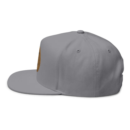 Vanta Sea Embroidered Flat Bill Cap — Palm Tree Cork Patch Snapback Hat