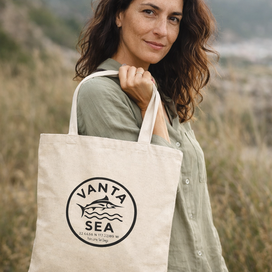 Vanta Sea Canvas Tote Bag – Nautical Fisherman Beach Market Bag