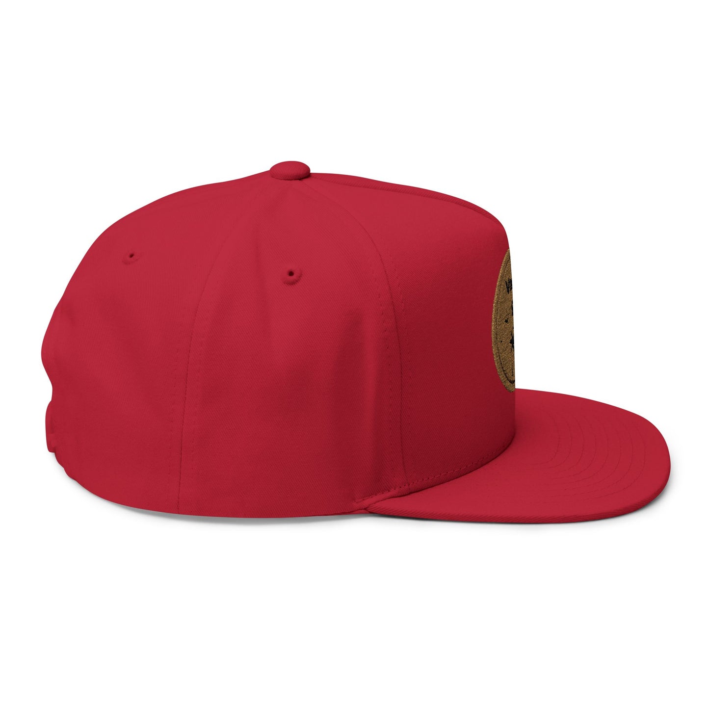 Vanta Sea Embroidered Flat Bill Cap — Palm Tree Cork Patch Snapback Hat