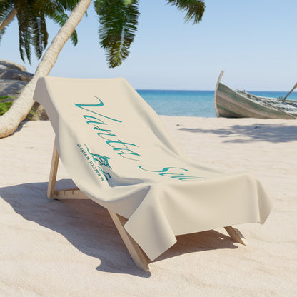 Vanta Sea Beach Towel – Coastal Script Design with Custom Logo