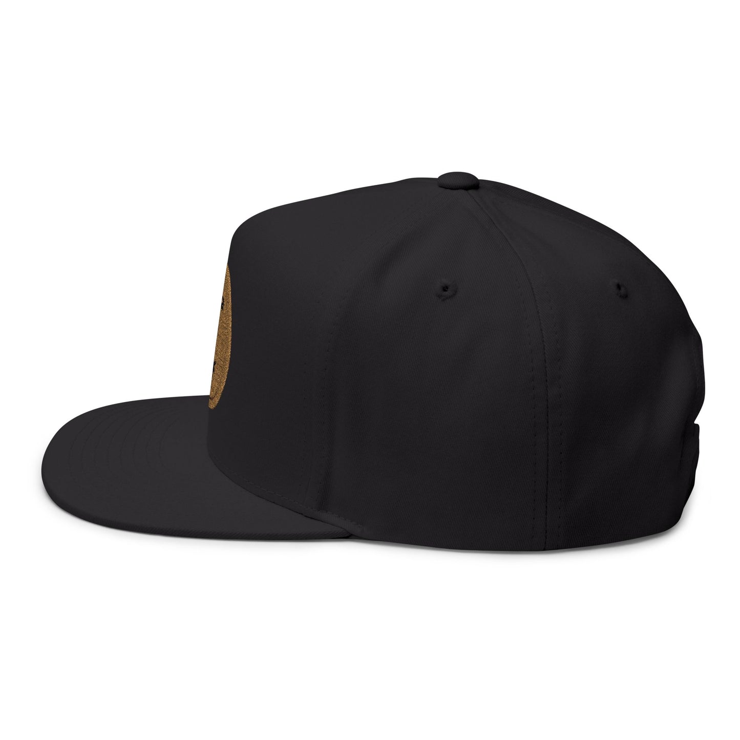 Vanta Sea Embroidered Flat Bill Cap — Palm Tree Cork Patch Snapback Hat