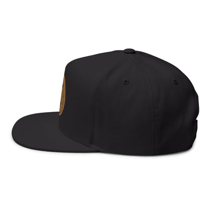 Vanta Sea Embroidered Flat Bill Cap — Palm Tree Cork Patch Snapback Hat