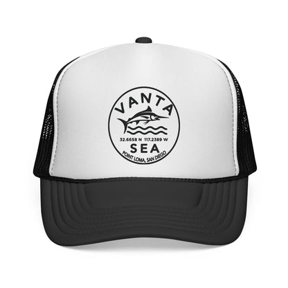 Vanta Sea Trucker Hat — Vintage Surf Logo Mesh Cap for Beach & Boating