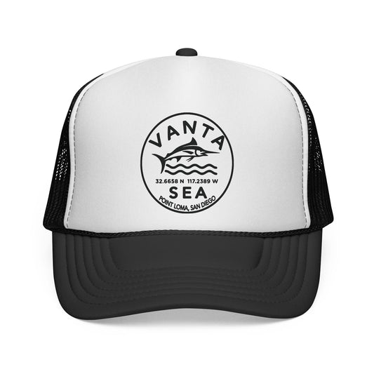 Vanta Sea Trucker Hat — Vintage Surf Logo Mesh Cap for Beach & Boating