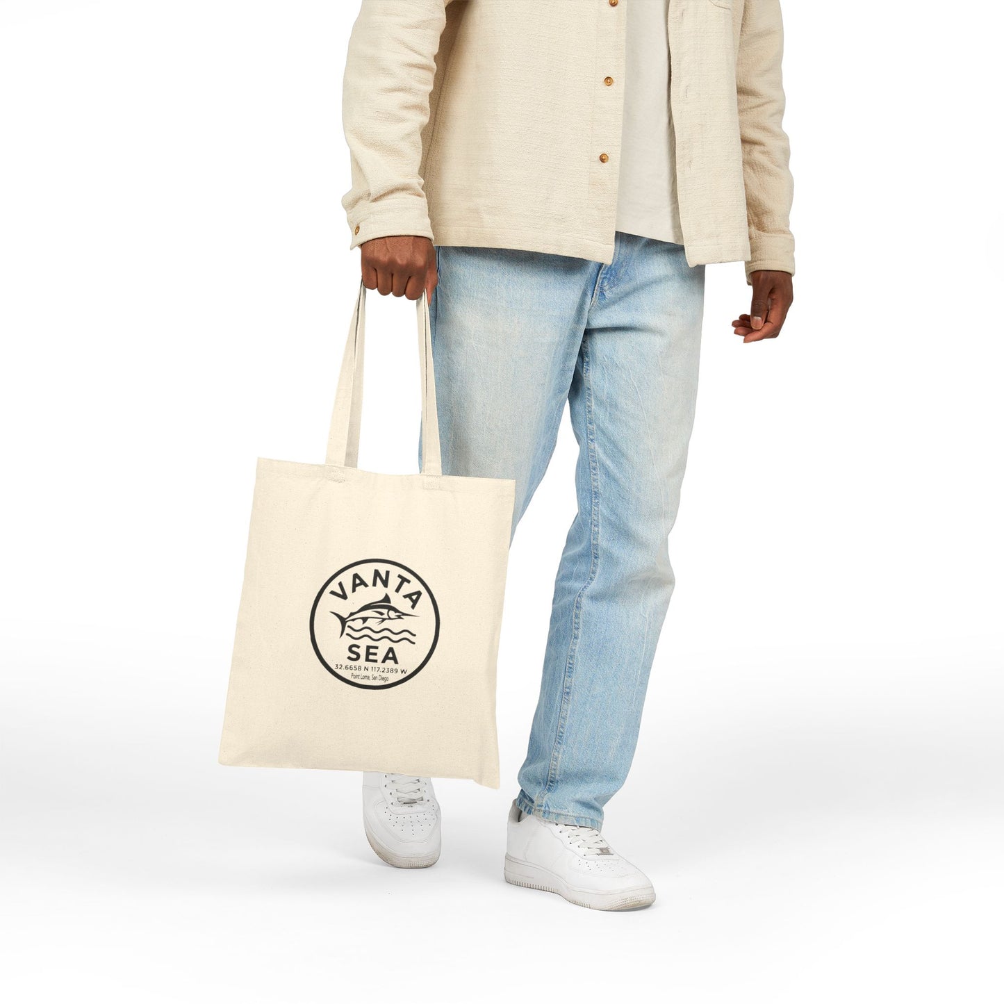 Vanta Sea Canvas Tote Bag – Nautical Fisherman Beach Market Bag